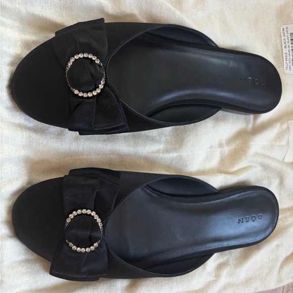 Doen Tilly Bow Mule in Black Satin 38 - Picture 5 of 7